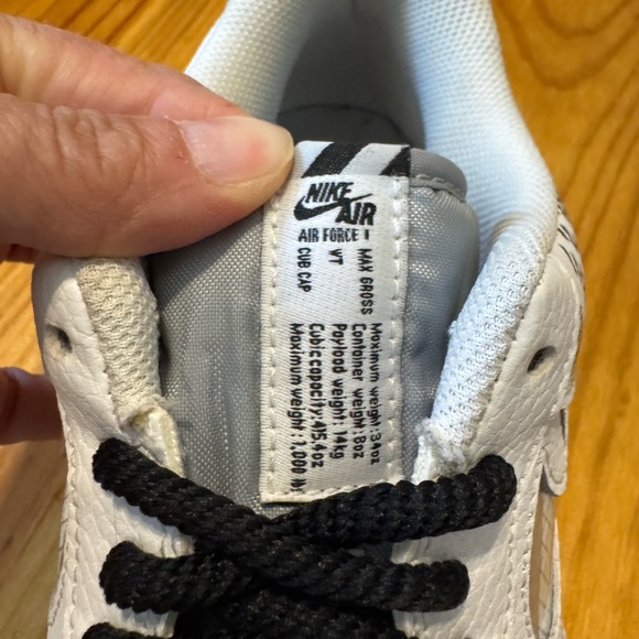 Nike Air Force 1 Low Mens Size 11.5 White Gray Athletic Leather Shoes Sneakers - Picture 8 of 13